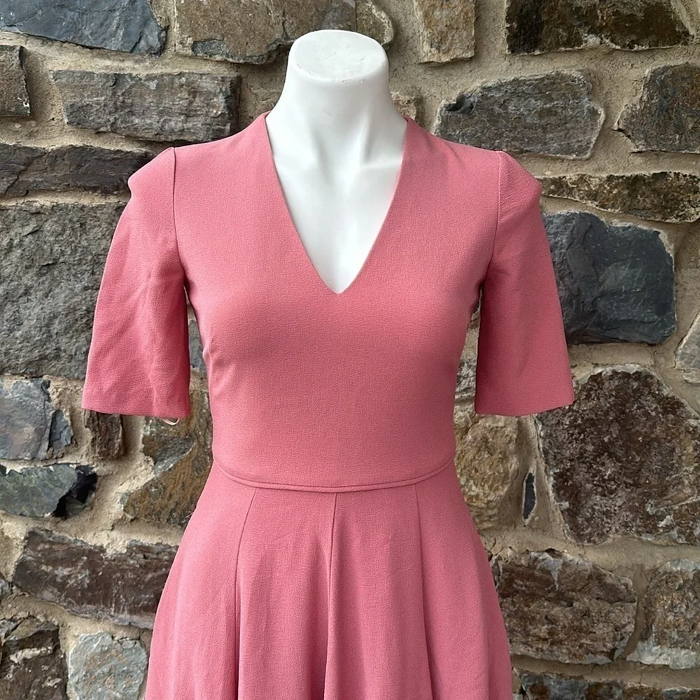 Gal Meets Glam Collection Edith City Crepe Fit & Flare Midi Dress Size 00